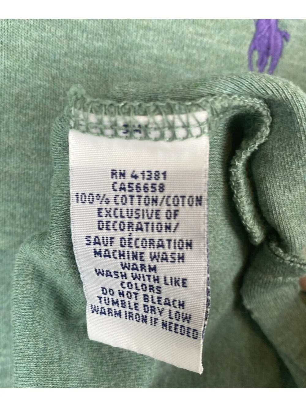 Polo Ralph Lauren Men’s Polo Shirt  Green Moss Cotton XL Purple Pony Embroidered